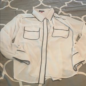 Vince Camuto White & Black Button Down Shirt